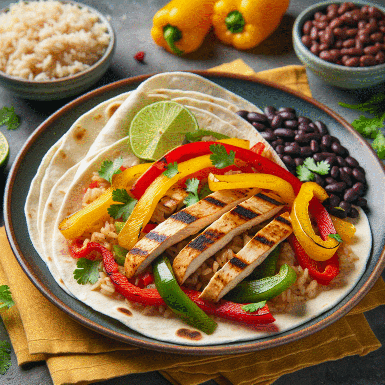 low fodmap chicken fajitas with bell peppers